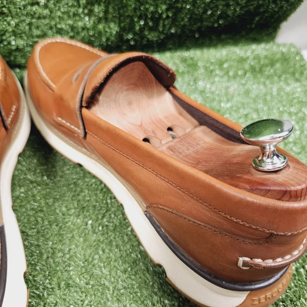 Cole Haan Zerogrand Brown Leather Slip On Penny Loafers Mens Size 10 M